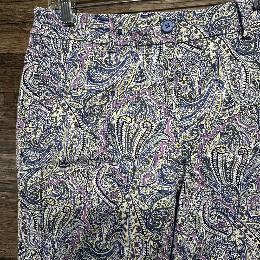 Talbots Blue and Purple Bermuda Shorts with Paisley Print - Picture 10 of 11
